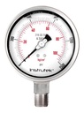 Manómetro 4", acero inoxidable, 1/2" NPT, inferior, 1500 psi-kg/cm2