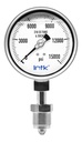 4” S.S. Liquid filled (O.E.M.), pressure gauge, 9/16" UNF, bottom connection, 0 to 15000 psi