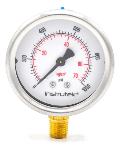 Manómetro 2.5", lleno de líquido (O.E.M.), 1/4" NPT, inferior, 1000 psi-kg/cm2