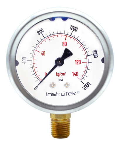 Manómetro 2.5", lleno de líquido (O.E.M.), 1/4" NPT, inferior, 2000 psi-kg/cm2