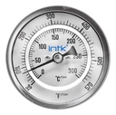 3" Bimetal thermometer, 1/2" NPT, back connection, range 32 to 570 F-C