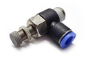 Regulador de flujo en codo, 3/8" NPT x 3/8"