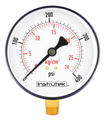 Manómetro 6", estándar, 1/2" NPT, inferior, 400 psi-kg/cm2