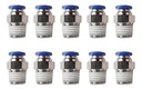 10 Pz De Conector/racor Rápido Neumático Recto 1/4 Npt X 6mm