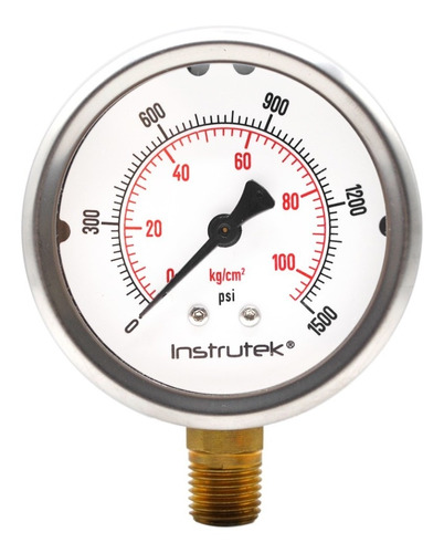 Manómetro 2.5", lleno de líquido (O.E.M.), 1/4" NPT, inferior, 1500 psi-kg/cm2