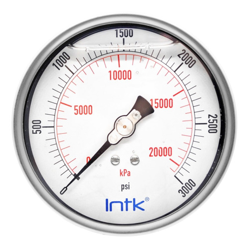 4” Liquid filled (O.E.M.), pressure gauge, 1/4” NPT, back connection, 0 to 3000 psi-kPa