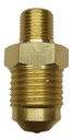 Conector macho, fabricado en latón (dorado) de 1/8" NPT x 3/8" flare.