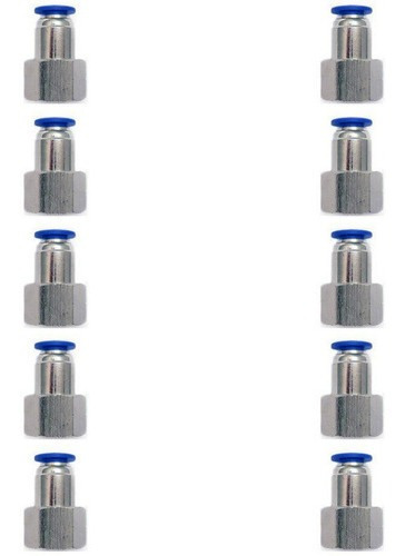 10 Pz De Conector/racor Neumático Recto Hembra 1/4 X 1/4