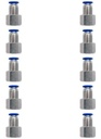 10 Pz De Conector/racor Neumático Recto Hembra 1/4 X 1/4