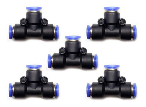 5 Pz Racor Unión Neumático En Tee 6mm