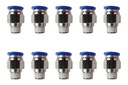 10 Pz De Conector/racor Rápido Neumático Recto 1/4npt X 12mm