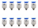 10 Pz De Conector/racor Rápido Neumático Recto M6 X 8mm