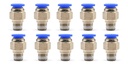 10 Pz De Conector/racor Rápido Neumático Recto 1/8 Npt X 8mm