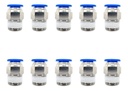 10 Pz De Conector/racor Rápido Neumático Recto 3/8 Npt X10mm