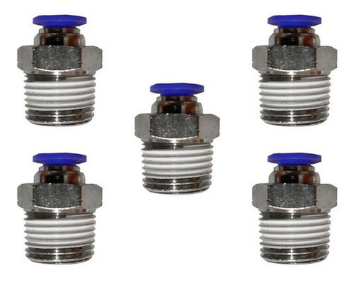 5 Pz De Conector/racor Rápido Neumático Recto 3/8 Npt X 1/4