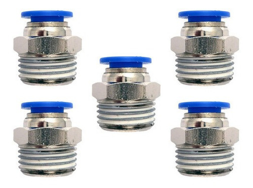 5 Pz De Conector/racor Rápido Neumático Recto 1/2 Npt X 10mm