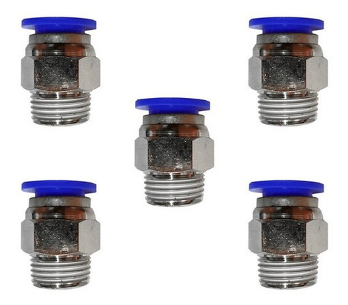 5 Pz De Conector/racor Rápido Neumático Recto 3/8 Npt X 12mm