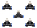 5pz Racor Neumático En Tee 1/4 Npt X 1/2