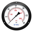 10" Standard, dry, pressure gauge, black steel case, 1/2" NPT, back connection, 0 to 300 psi-kPa