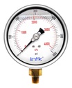 4” Liquid filled (O.E.M.), pressure gauge, 1/4” NPT, bottom connection, 0 to 600 psi-kPa