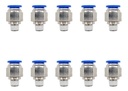 10 Pz De Conector/racor Rápido Neumático Recto 1/8 Npt X 3/8