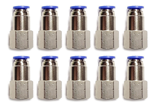 10 Pz De Conector/racor Neumático Recto Hembra 1/8 X 1/8