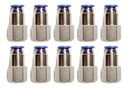10 Pz De Conector/racor Neumático Recto Hembra 1/8 X 1/8