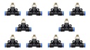10 Pz De Conector/racor Rápido Neumático Tee M6 X 4mm