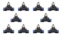 10 Pz De Conector/racor Rápido Neumático Tee M6 X 6mm