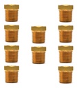 10 Pz De Bushing 1/8" NPT hembra a 1/2" NPT macho, fabricado en latón (dorado)