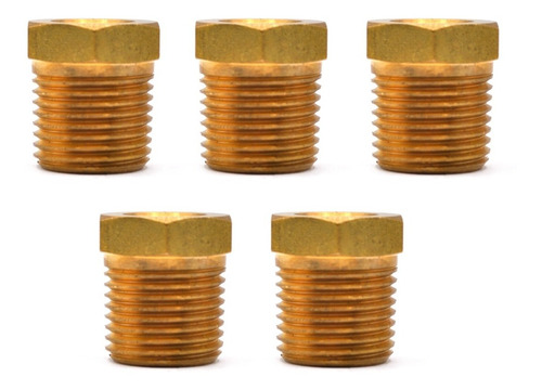 5 Pz De Bushing 3/8" NPT hembra a 1/2" NPT macho, fabricado en latón (dorado)