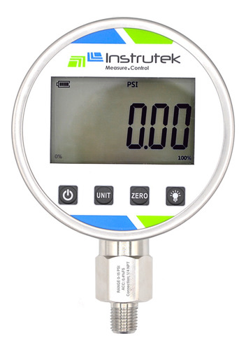 Manómetro digital, 1/4" NPT, rango de 15 psi, exactitud ±0.4%.