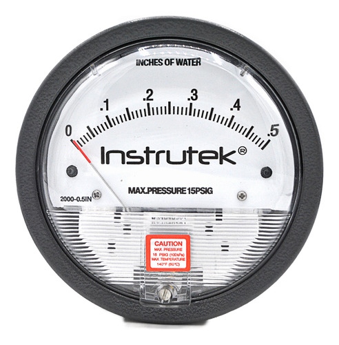 Manómetro de presión diferencial de 0 a 0.5 pulgadas de agua