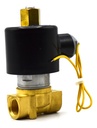 Válvula solenoide normalmente abierta, cuerpo de latón, conexión a proceso de 3/8" NPT, 110 V.
