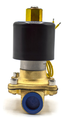 Válvula solenoide normalmente abierta, cuerpo de latón, conexión a proceso de 1/2" NPT, 220 V.