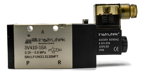 Electroválvula 3/2 vías, puertos de 1/2" NPT 220V