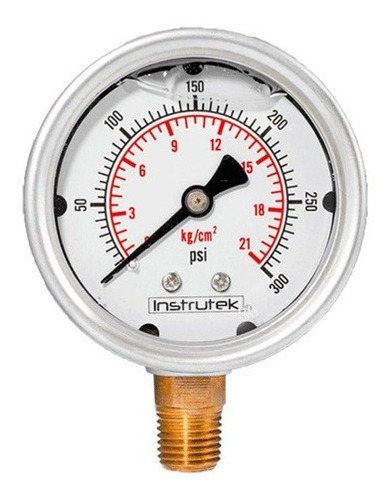 Manómetro 2.5", lleno de líquido (O.E.M.), 1/4" NPT, inferior, 300 psi-kg/cm2