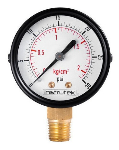 Manómetro 2", estándar, 1/4" NPT, inferior, 30 psi-kg/cm2