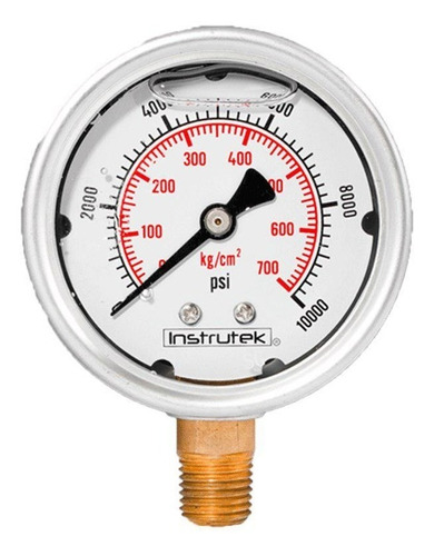 Manómetro 2.5", lleno de líquido (O.E.M.), 1/4" NPT, inferior, 10000 psi-kg/cm2