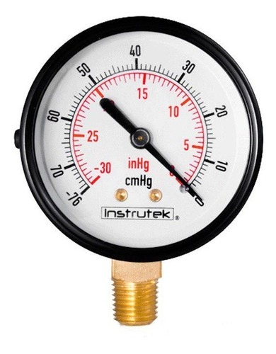 Vacuómetro 2.5", estándar, 1/4" NPT, inferior, 30 Vac inHg-cmHg