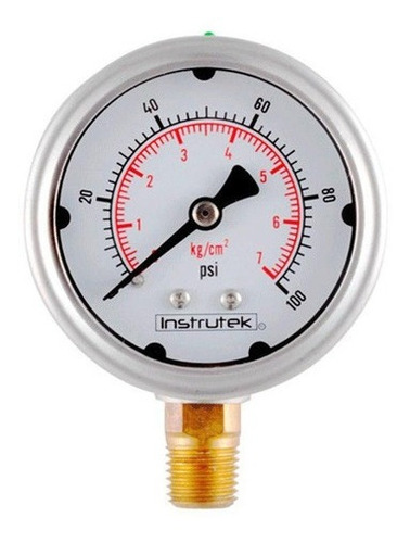 Manómetro 2.5", lleno de líquido (O.E.M.), 1/4" NPT, inferior, 100 psi-kg/cm2