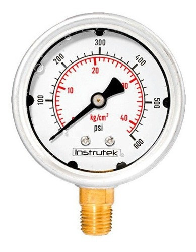 Manómetro 2.5", lleno de líquido (O.E.M.), 1/4" NPT, inferior, 600 psi-kg/cm2