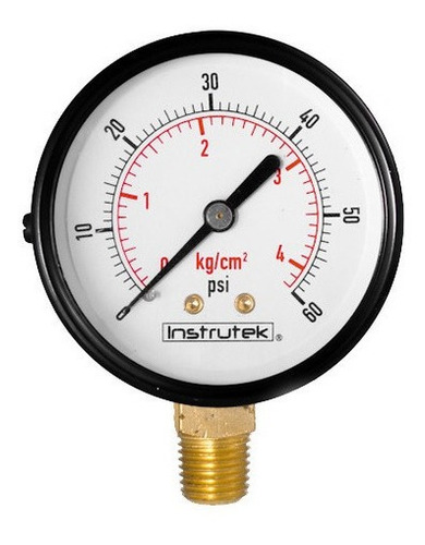 Manómetro 2.5", estándar, 1/4" NPT, inferior, 60 psi-kg/cm2