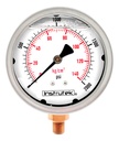 Manómetro 4", lleno de líquido (O.E.M.), 1/4" NPT, inferior, 2000 psi-kg/cm2