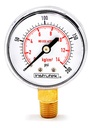 Manómetro 2", oxígeno y acetileno, 1/4" NPT, inferior, 200 psi-kg/cm2