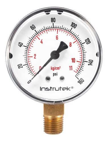 Manómetro 2.5", estándar ABS, 1/4" NPT, inferior, 160 psi-kg/cm2