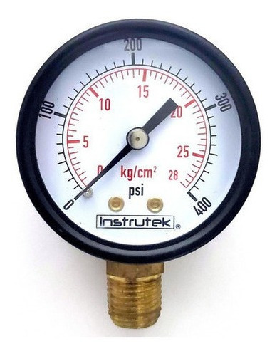 Manómetro 2", estándar, 1/4" NPT, inferior, 400 psi-kg/cm2