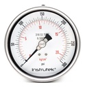 Manómetro 4", acero inoxidable, 1/2" NPT, posterior, 300 psi-kg/cm2