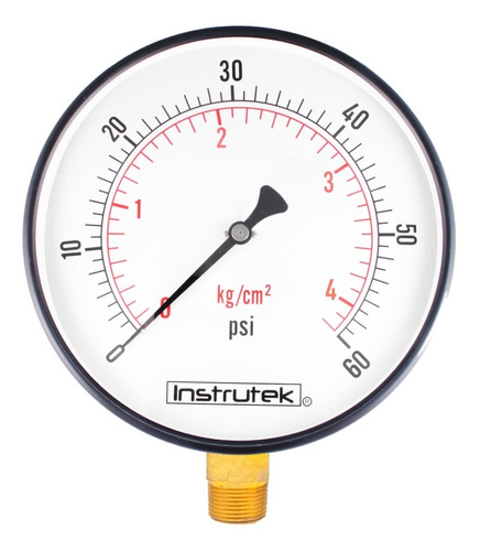 Manómetro 6", estándar, 1/2" NPT, inferior, 60 psi-kg/cm2