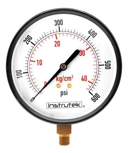 Manómetro 4", estándar, 1/4" NPT, inferior, 600 psi-kg/cm2